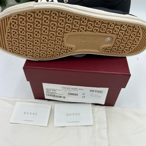 Men's Gucci, Julio web canvas sneakers size 10 made in Spain